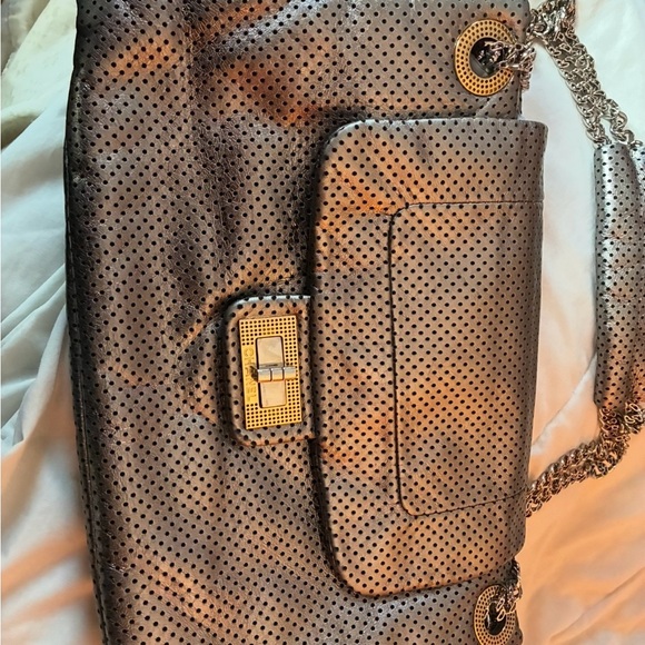 CHANEL Silver Perforated Shoulder Bag - Picture 3 of 8